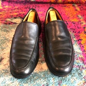 Coach Black Leather Slip On Loafers